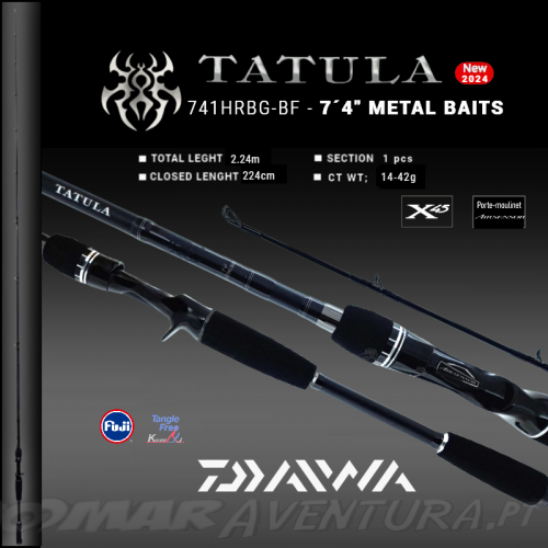 Daiwa Tatula Baitcasting 24 - 7´4" METAL BAITS - 741HRBG-BF