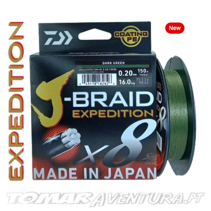 Daiwa J-Braid EXPEDITION x8 Dark Green 150m