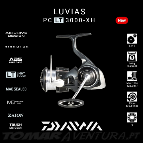 Carreto Spinning Daiwa LUVIAS 24 PC LT 3000XH
