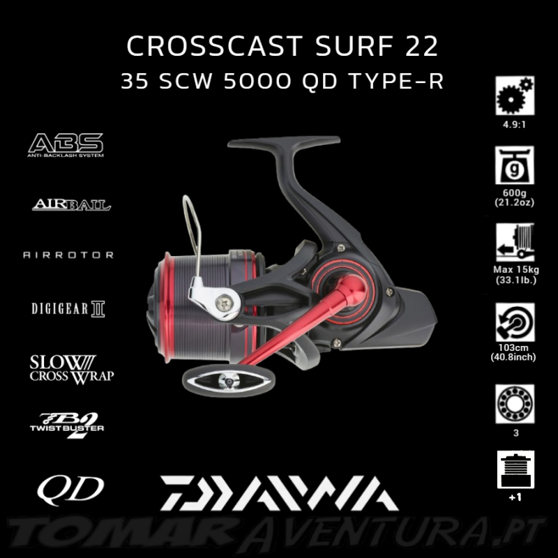 Daiwa 22 Crosscast 22 Surf 35 SCW QD Type-R