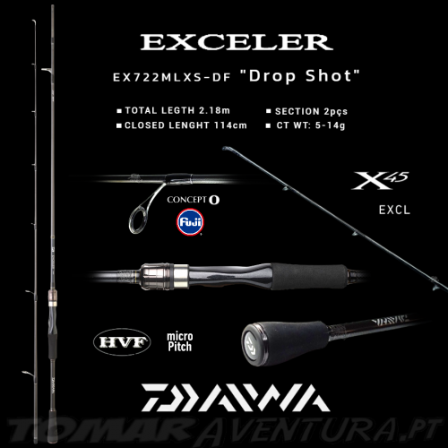 Cana Spinning Daiwa Exceler 722MLXS-DF DROP SHOT