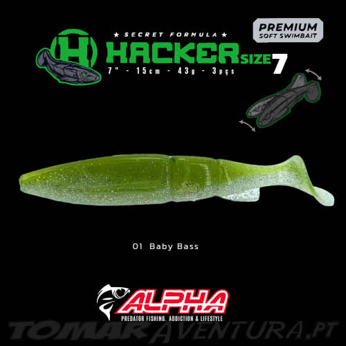 Soft Swimbait Alpha Hacker 7"