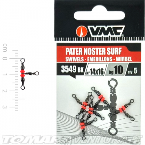 VMC 3549BK Pater Noster Surf Triple Swivel