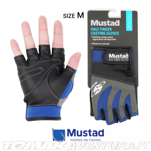 Luvas Mustad Half Finger Casting Gloves