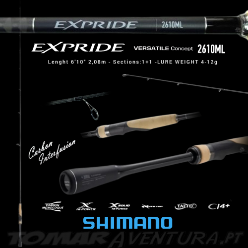 Caña de spinning Shimano Expride 2610ML - 6'10" 2,08m  4-12g 1+1pc