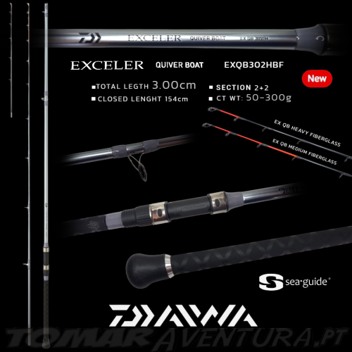 Cana de Pesca Embarcada Daiwa Exceler Quiver Boat  302H-BF 3,00m 50-300g