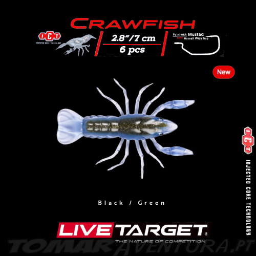 Live Target Crawfish Unrigged 2,8"