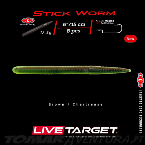 Live Target Stick Worm 6"