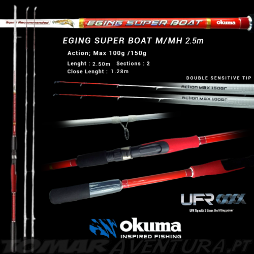Okuma EGING SUPER BOAT M/MH 2,50m - Max 100 - 150g - 2sec