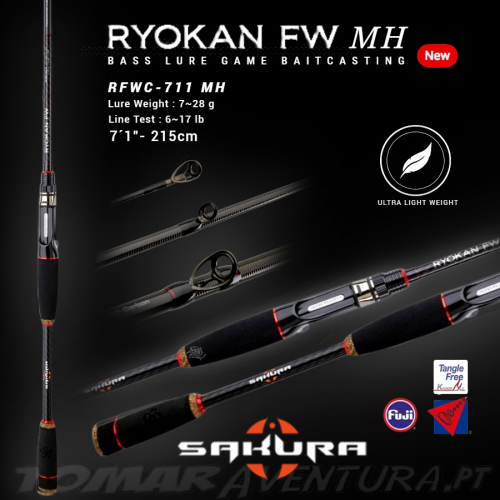 Baitcasting Sakura Ryokan FW 7´1"MH 215cm 7-28g