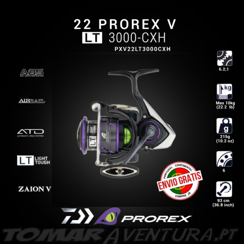 Carreto Spinning Daiwa Prorex V 22 LT 3000-CXH