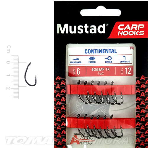 Anzois Mustad Carp Hooks Continental XV2
