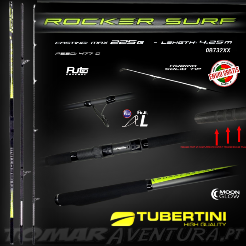 Tubertini ROCKER SURF L Canne surfcasting 4,25 m 225 g