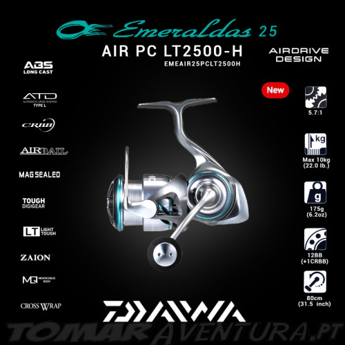 Carrete Daiwa Emeraldas 25 AIR PC LT2500-H