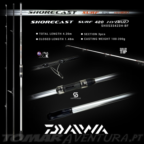 Caña de surfcasting Daiwa Shorecast Surf 33-420 Hybrid 100-200 g
