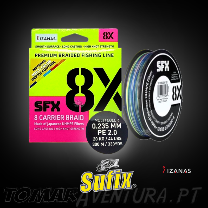 Sufix SFX 8X Carrier braid Multicolor 300M