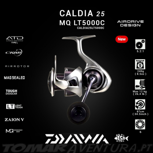 Moulinet spinning Daiwa Caldia 25 LT 5000-C