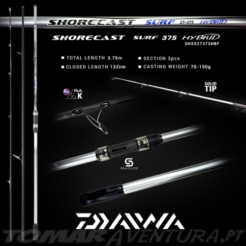 Caña de surfcasting Daiwa Shorecast Surf X S 27-3.75 Híbrida 70-150g