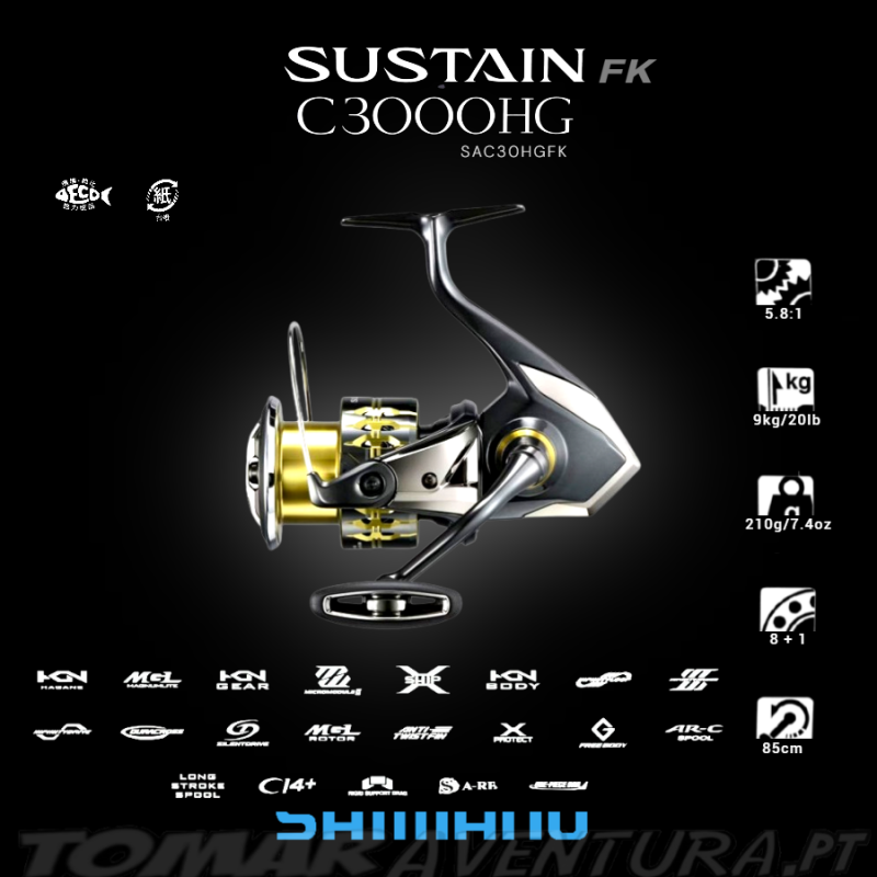 Moulinet spinning Shimano Sustain C3000HG FK