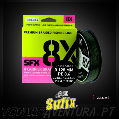 Sufix SFX 8X Carrier braid Lo Vis Green 135M