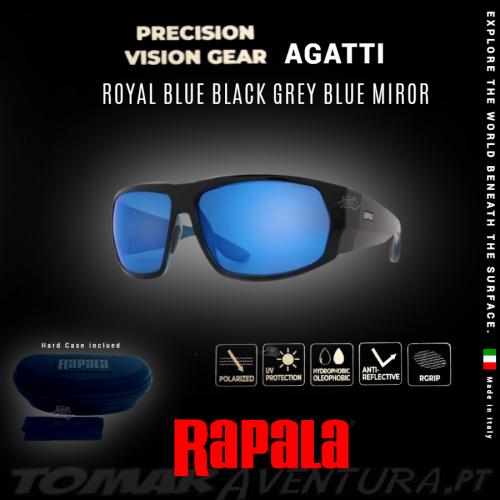 Rapala PRECISION AGATTI ROYAL BLUE BLACK GRAY BLUE MIROR Polarized Glasses