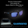 Shimano Technium Polarized Sunglasses, Matte Black & Blue Mirror