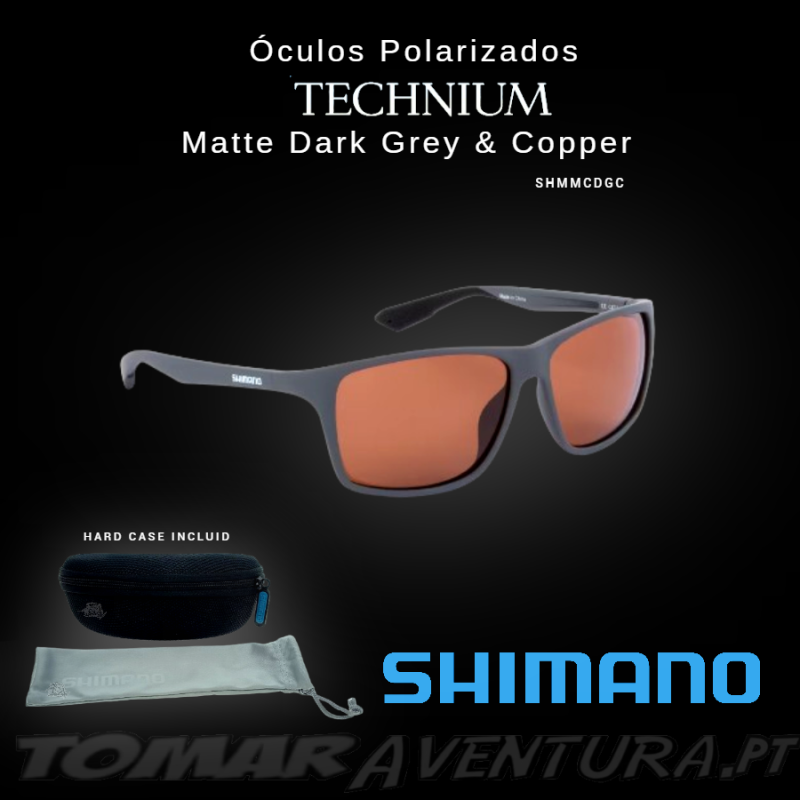 Óculos Polarizados Shimano Technium Matte Dark Grey & Copper