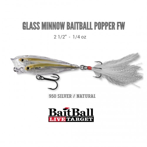 Amostra Livetarget glass Baitball Popper FW 65