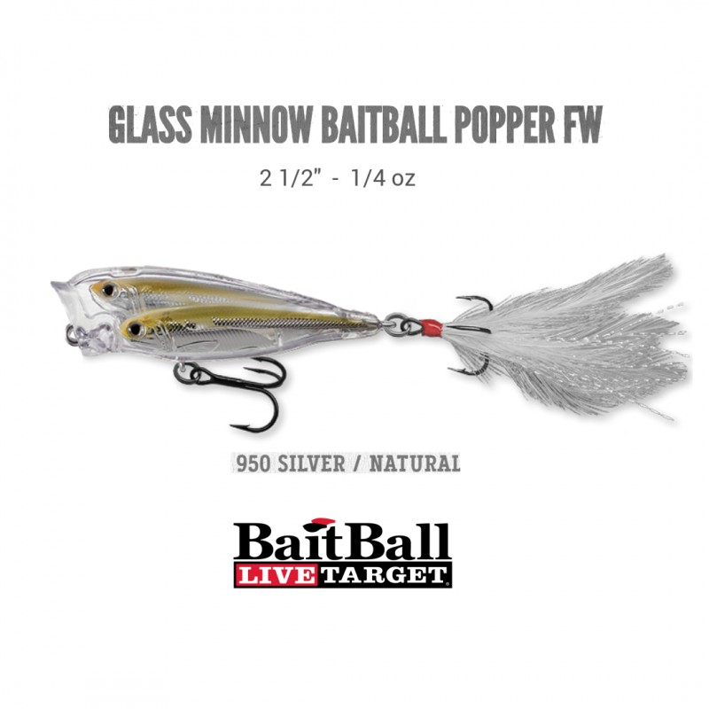 Amostra Livetarget glass Baitball Popper FW 65