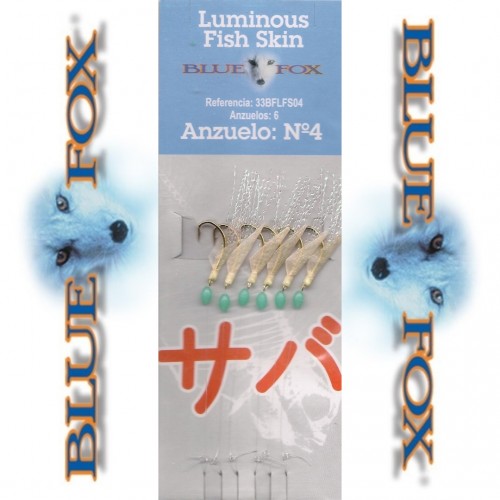 Blue Fox Luminous Fish Skin Sabiki Aparelho Carapau