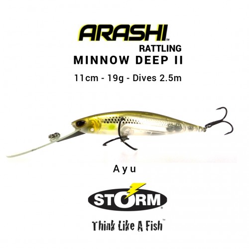 Amostra Storm Arashi Rattling Minnow Deep 11