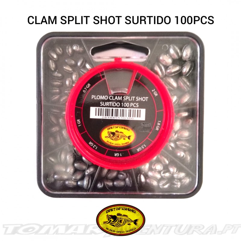 Baitsfishing Clam Split Shot Surtido de 100Ppcs