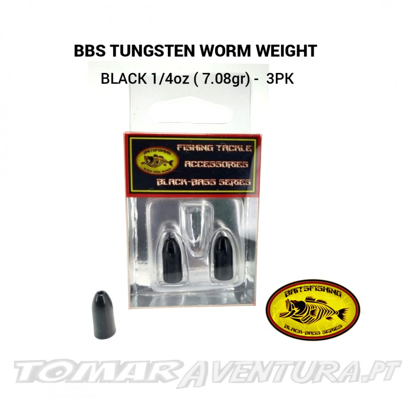 BBS Tungsten Worm Weight Black
