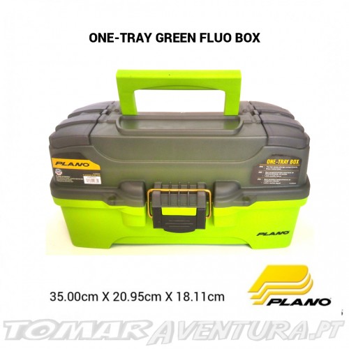 Caixa Plano One Tray Green Fluo Tackle Box