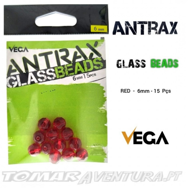 Vega Antrax Glass Beads Red
