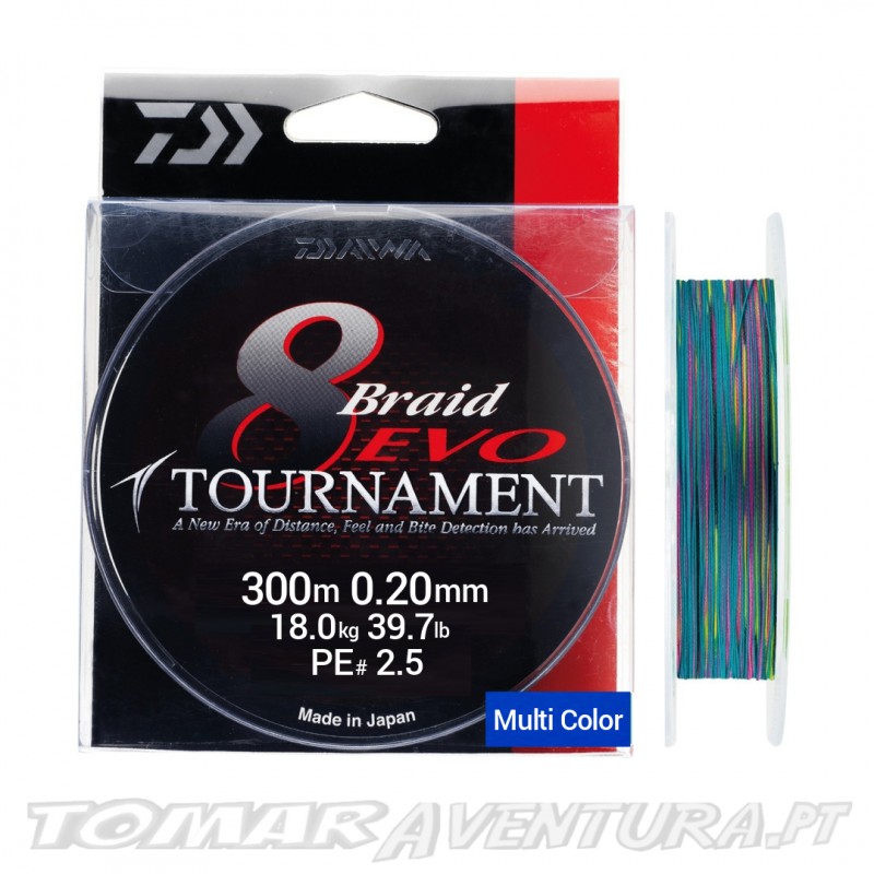 Daiwa Tournament 8 Braid EVO Multi Color 300m