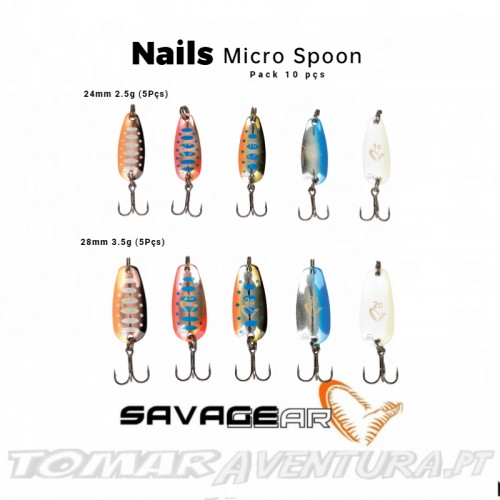Savage Gear Nails Micro Spoon (Pack 10Pçs)