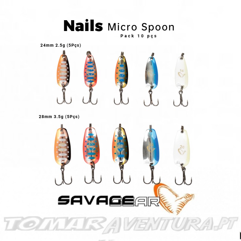 Savage Gear Nails Micro Spoon (Pack 10Pçs)