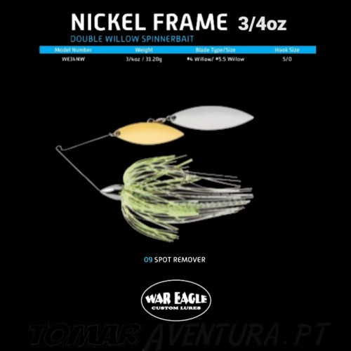 Spinnerbait War Eagle Nickel Frame Double Willow 3/4oz