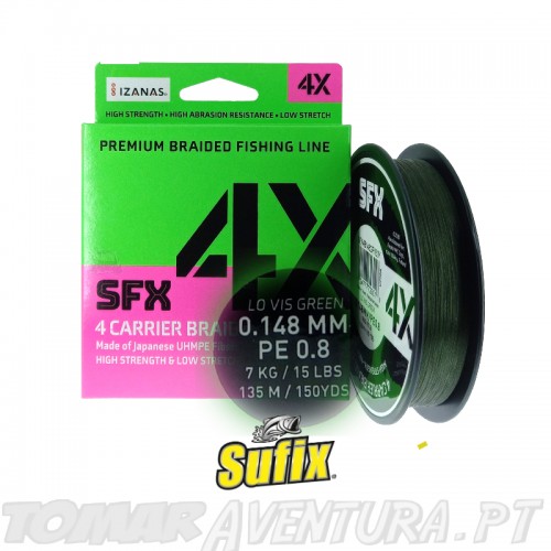 Sufix SFX 4X Carrier braid Lo Vis Green 135M