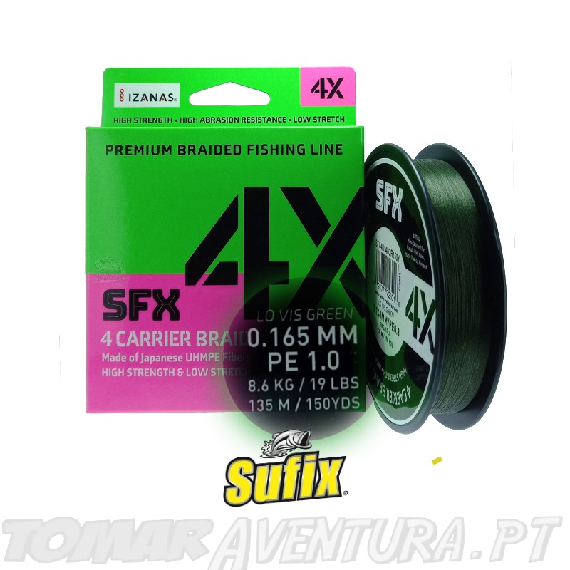 Sufix SFX 4X Carrier braid Lo Vis Green 135M