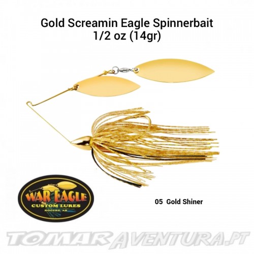 War Eagle Screamin Gold Frame Double Willow 1/2oz Spinnerbait
