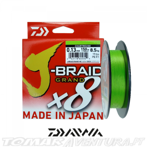 Linha Daiwa J-Braid Grand x8 Chartreuse 135m