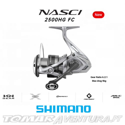Carreto Spinning Shimano Nasci 2500HGFC